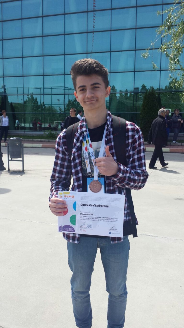 Elev al Colegiului Național “Ecaterina Teodoroiu” Tg-Jiu  premiat la un concurs internațional de informatică